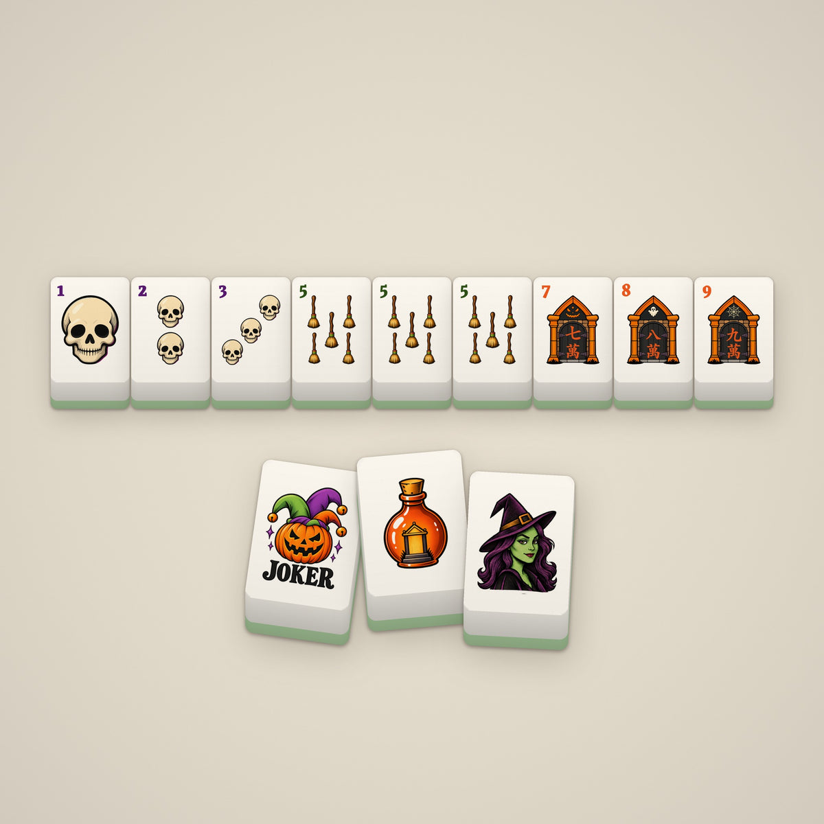 The Boo Crew Standard tiles, close-up