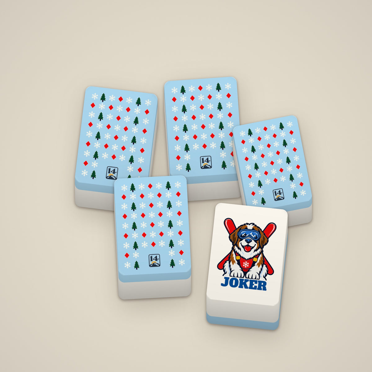 First Chair Standard tiles, blue Ski pattern back