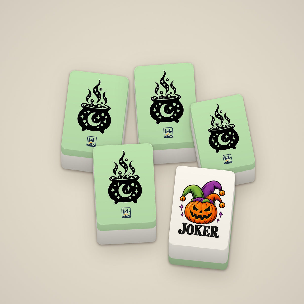 The Boo Crew Standard tiles, green Cauldron back